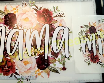 Ready To Press Mama & Mini HTV Print, EcoSolvent Transfer, Mama, Mini, Floral, Roses, Heat Transfer, Ready To Press, EcoSolvent Print