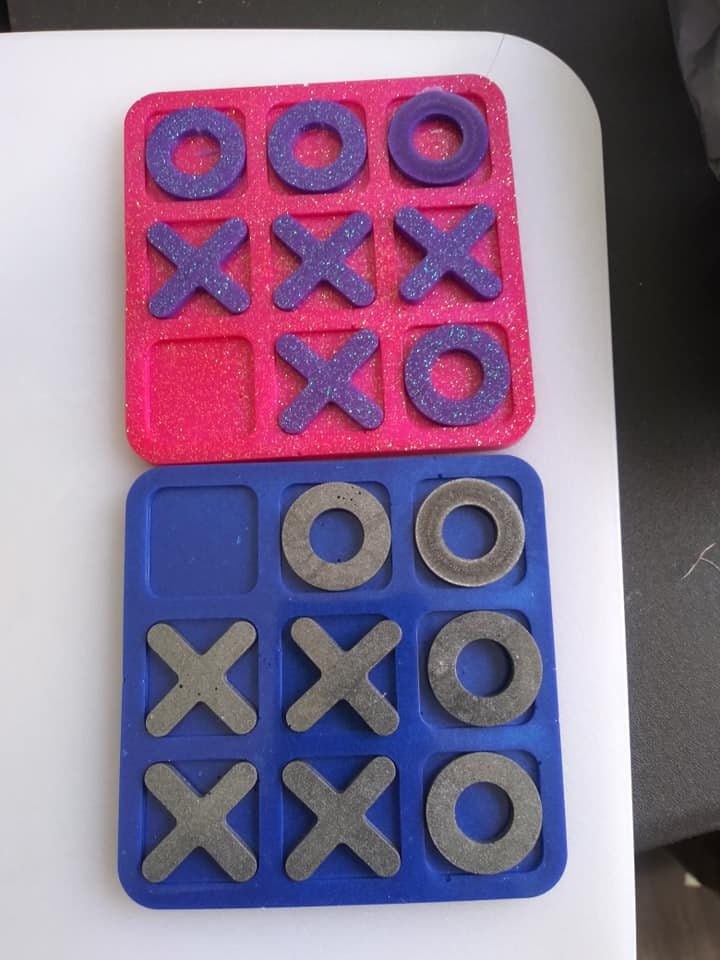 Small Resin Tic Tac Toe Boards Games Tic Tac Toe Fun Etsy