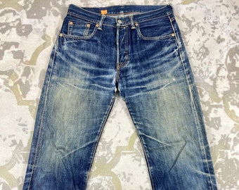 32x31.5 Redline Distressed Blue Vintage Levi's 501 Jeans JN3390 Blue Distressed Denim Faded Denim Grunge Style Vintage Denim Unisex Jeans