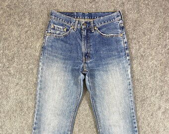 28x31.5 Faded Blue Vintage Levis 517 Flare Jeans - JN3221 Blue Distressed Denim Red Tab Faded Denim Grunge Style Vintage Denim Unisex Jeans