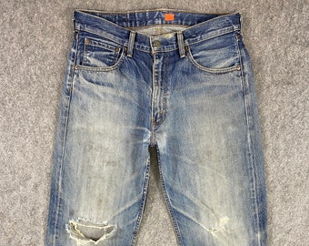 34x30.5 Vintage Levi's 503 Jeans Distressed Blue Denim Red Tab Faded ...