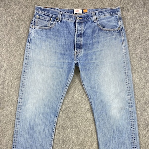 39x31.5 Vintage Levi&#39;s 501 Jeans Blue Denim Red Tab Faded Denim Grunge Style Vintage Denim Unisex Jeans