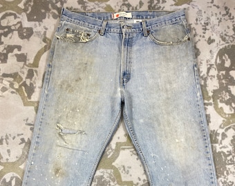 37x30.5 Light Blue Wash Vintage Levi's 505 Jeans JN 1913 Denim Distressed Denim Faded Denim Grunge Style Vintage Denim Unisex Jeans