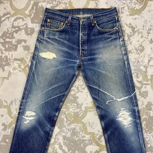 Distressed Denim Vintage Levi's 501 Jeans 33x31.5 Red Tab - Etsy