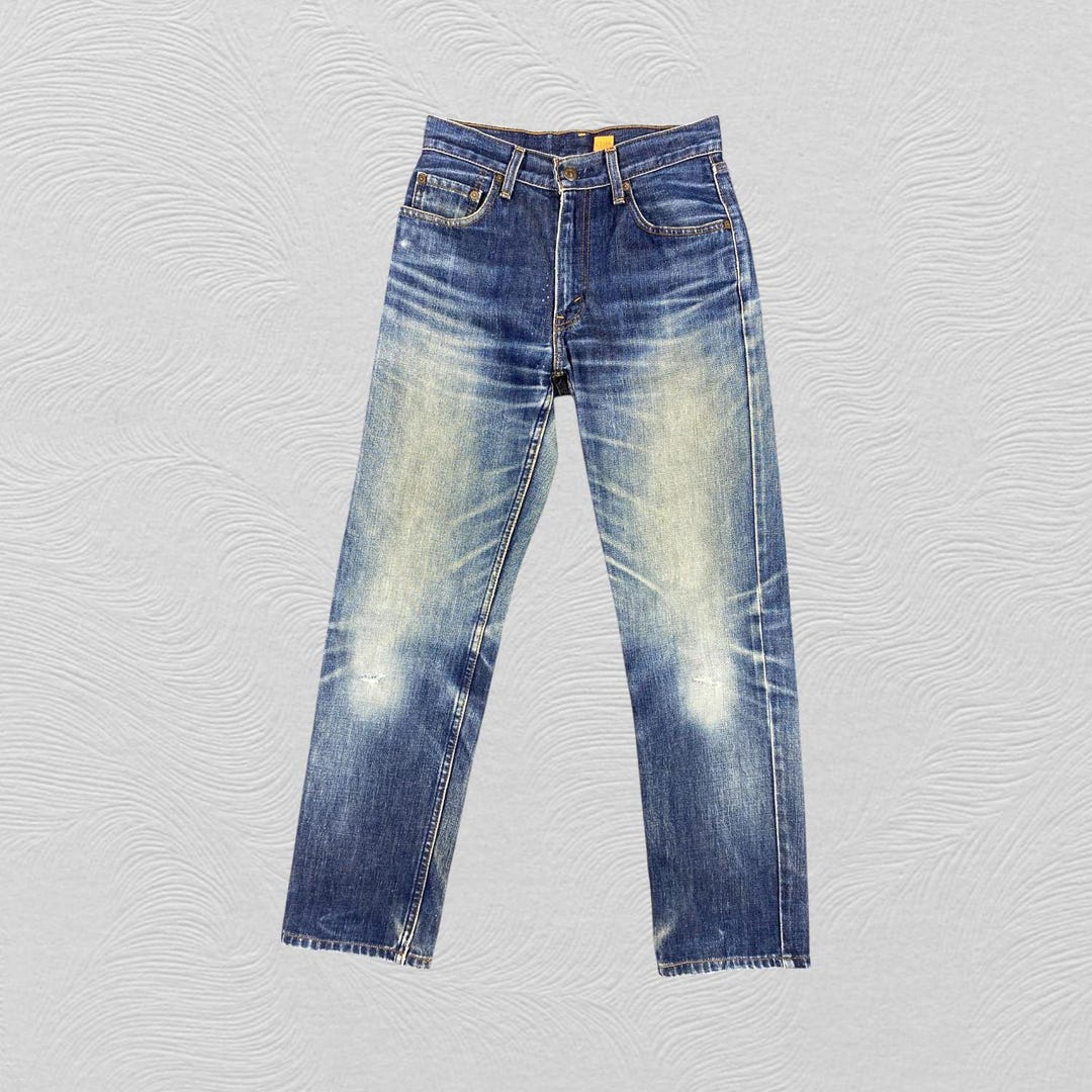 26x29 Blue Distressed Vintage Levi's Jeans SJ184 Denim Blue 26x29 Blue Distressed Vintage Levi's Jeans SJ184 Denim Blue