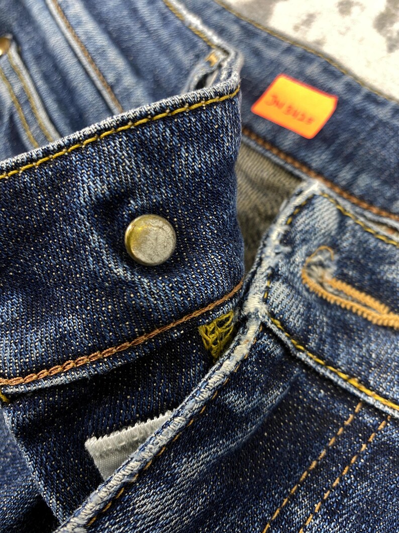 Storlek 29x27.5 Vintage Wrangler Blue Bell Jeans Flare Cut Bootcut Denim, Distressed Fade, Låg midja, Y2K Estetisk Boho Chic bild 9