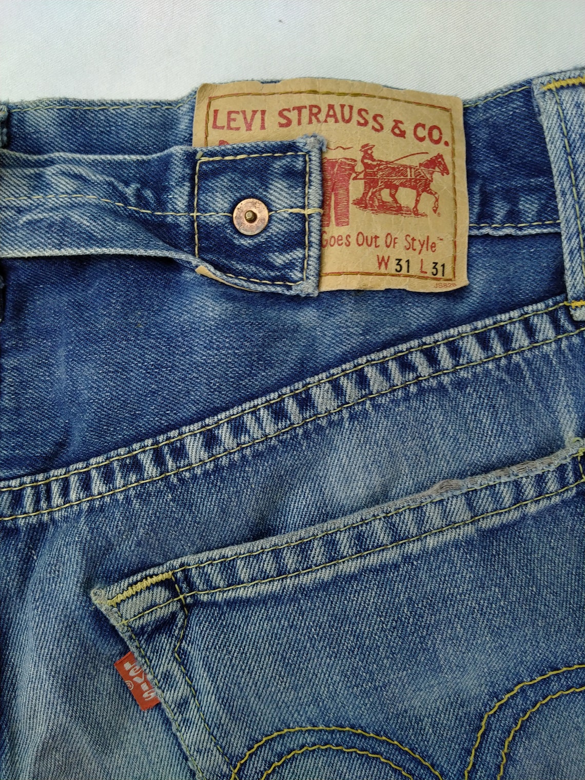 Vintage Levi's 902 Distressed Denim 31x30.5 Red Tab Faded | Etsy