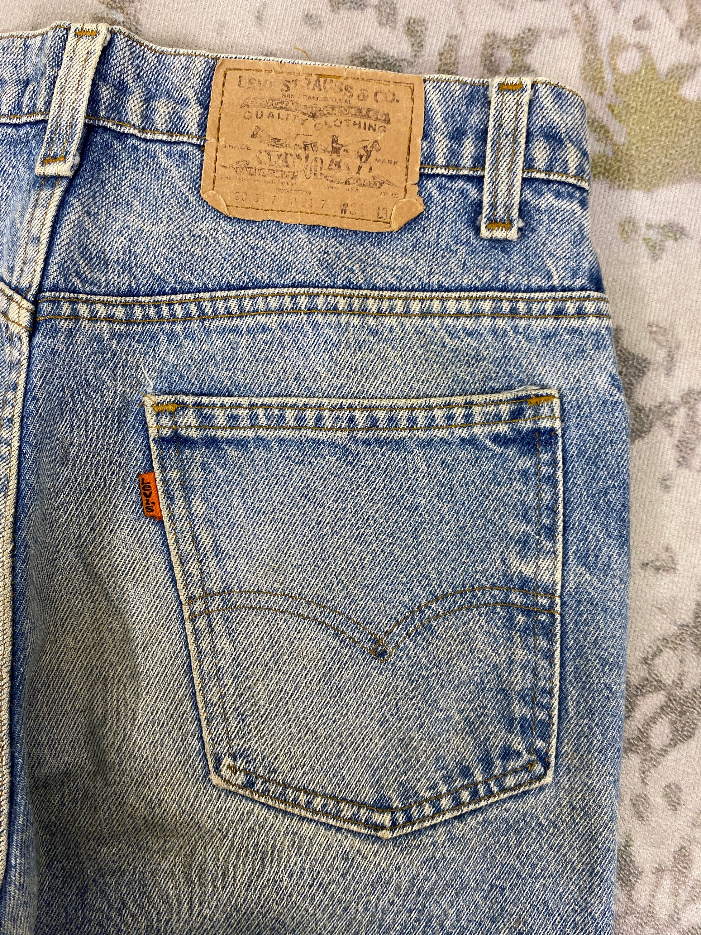 30x29.5 Distressed Vintage Levi's Jeans Orange Tab Denim JN3495