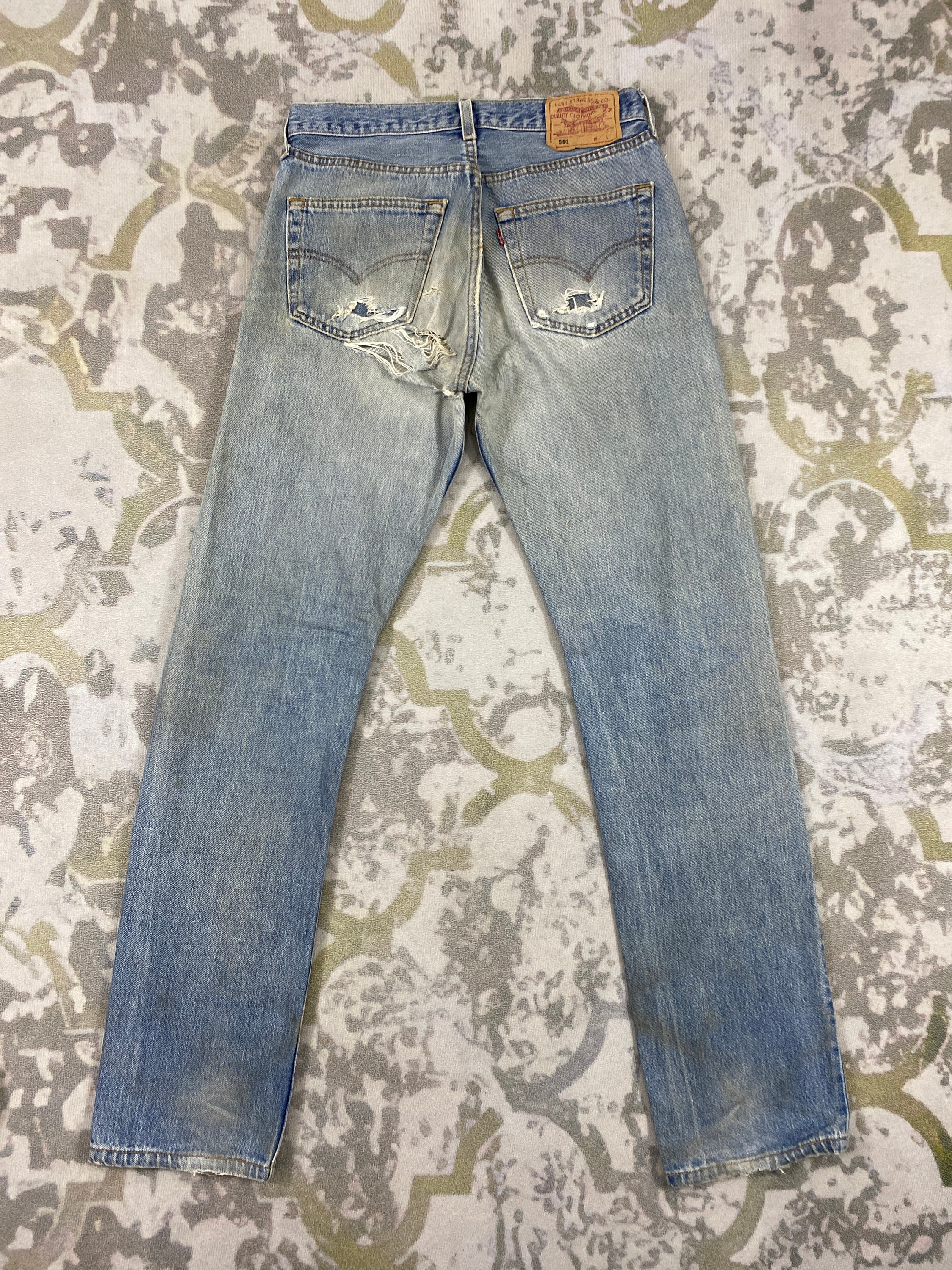 31x33 Distressed Blue Vintage 501 Levi's Jeans Denim JN3457