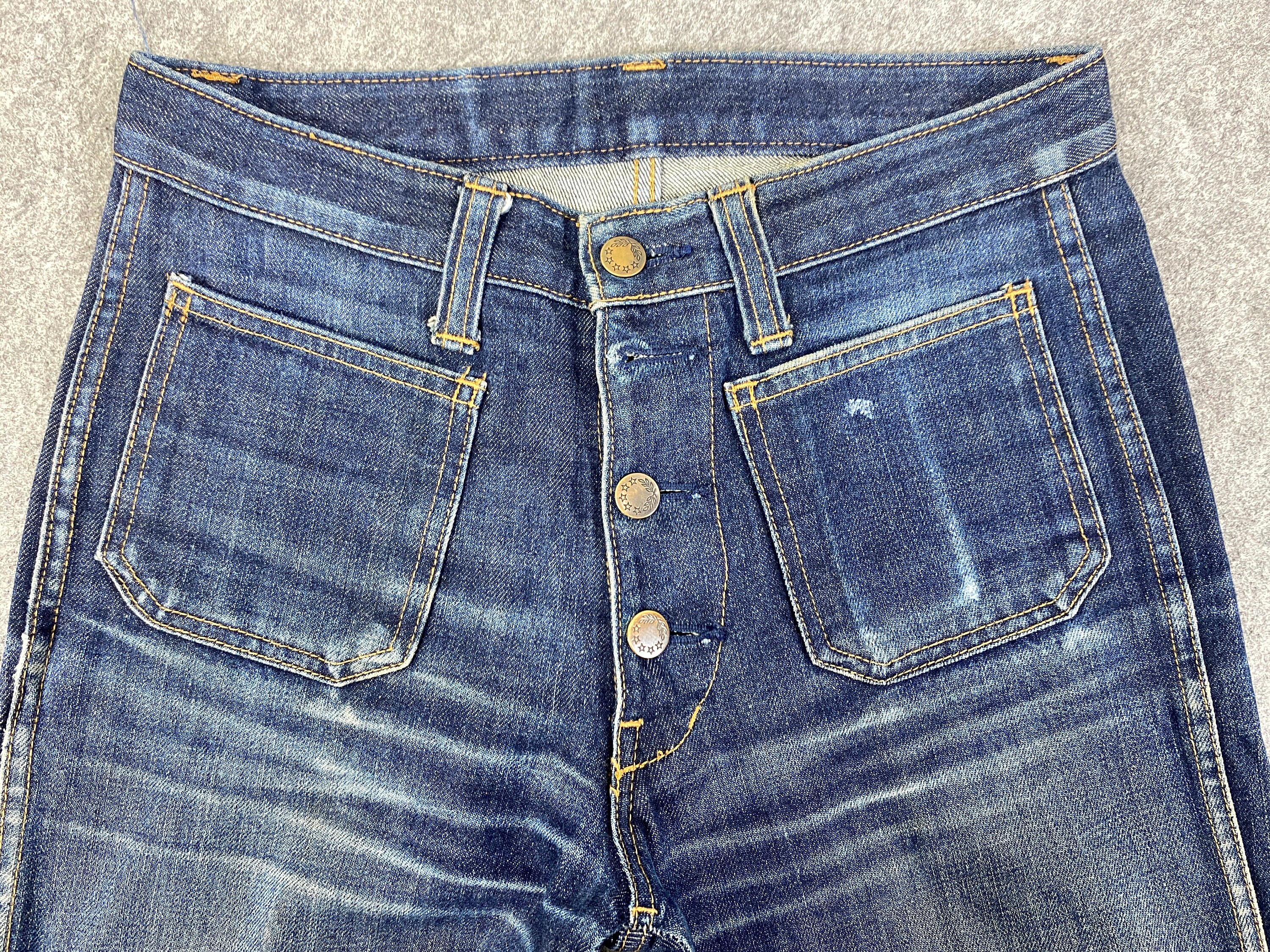 28x30.5 Faded Blue Vintage Blue Way Flare Jeans - JN3309