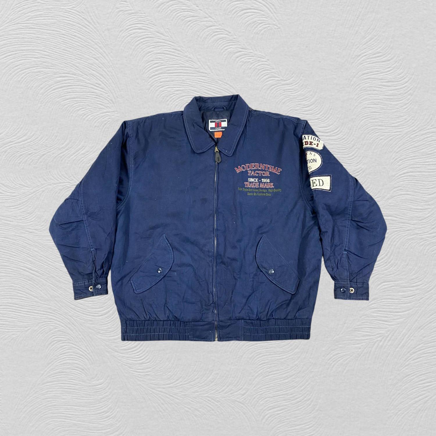 Vintage Hill Crop Zipper Blue Size M Jacket Thrift Style Workwear Jacket Streetwear Casual Outerwear Unisex Tops