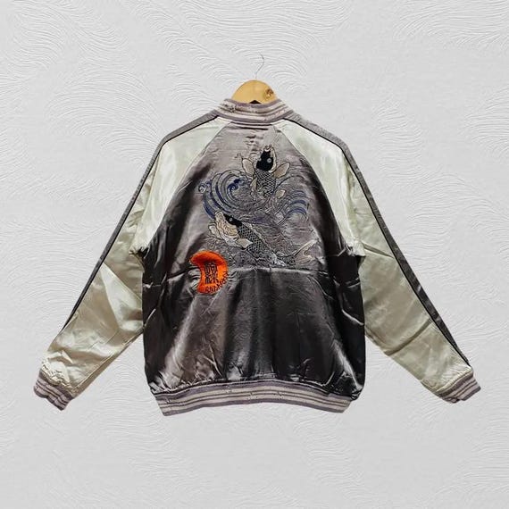 スカジャン　Hyakkaryouran Size.S Sukajan Karakuri Generation Sukajan Koi Jacket Distressed Japanese