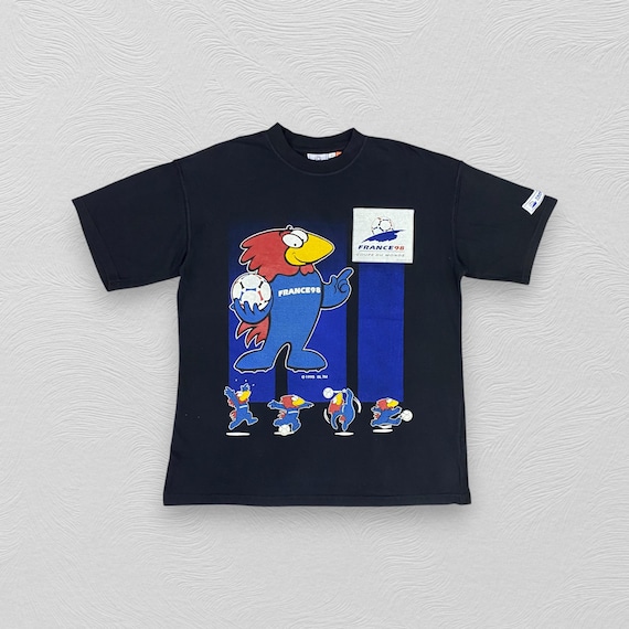 Vintage 90s France 98 World Cup T-shirt - Official Footix Mascot