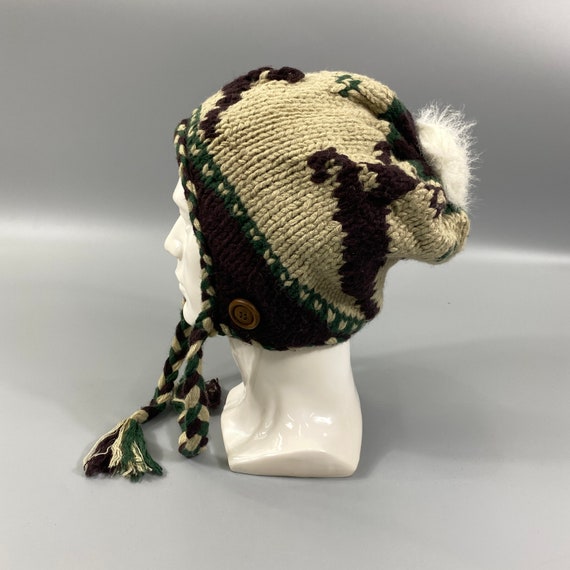 Vintage Deer Winter Ear Flap Snow Cap Beanie Hat … - image 2