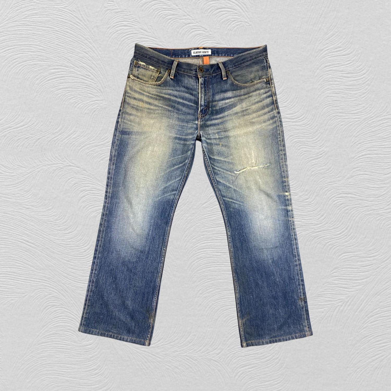 37x28.5 Vintage Levi's 507 Classic Distressed Denim JN668 37x28.5 Vintage Levi's 507 Classic Distressed Denim JN668