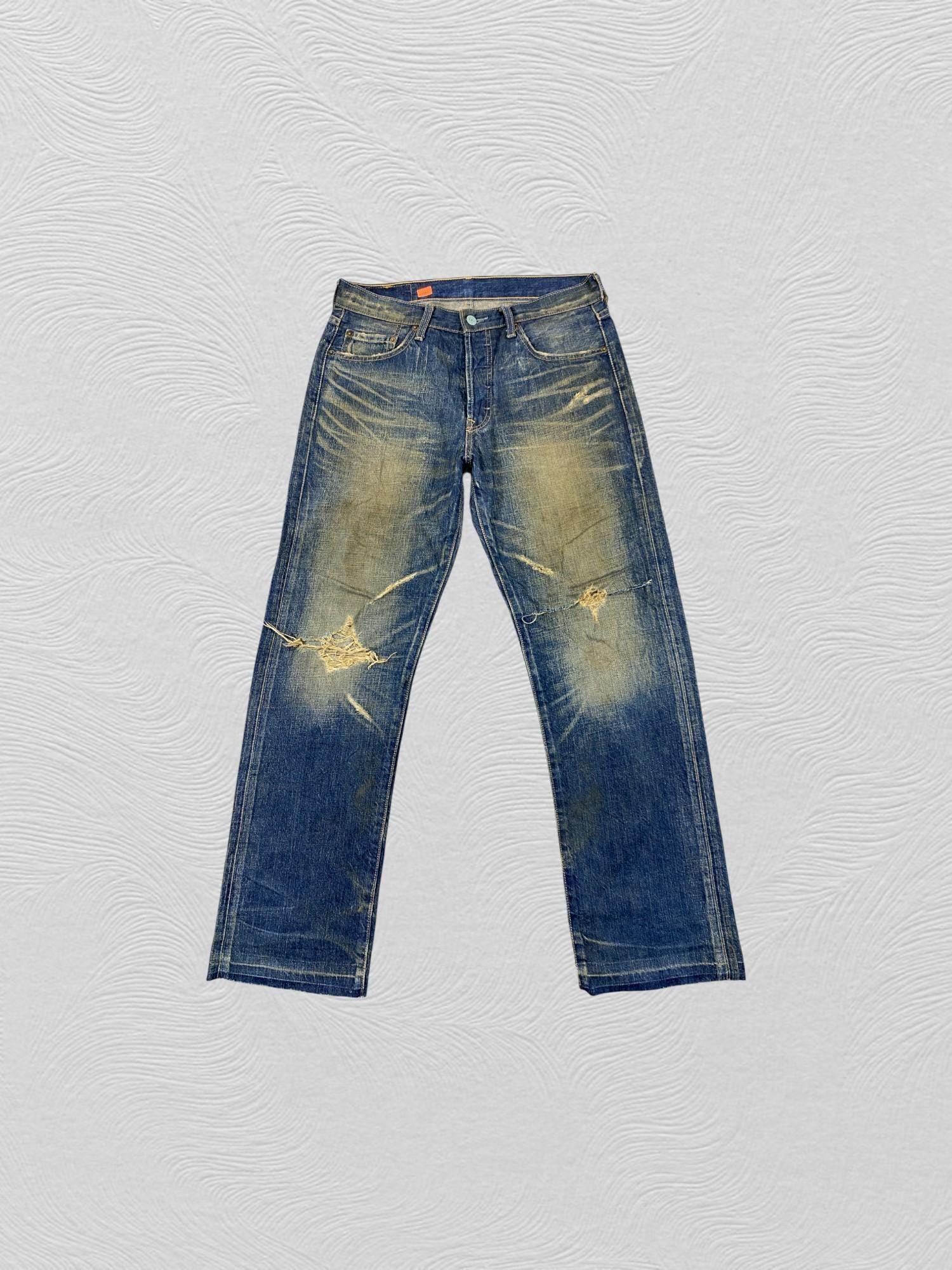 31x28.5 Distressed Blue Vintage Levi's 501 Jeans Denim