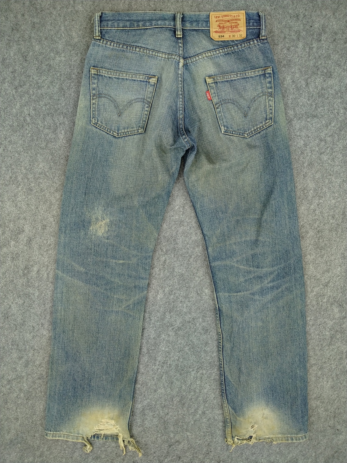 Vintage Levi's 534 Jeans 30x31.5 Dirty Blue Denim Red Tab | Etsy