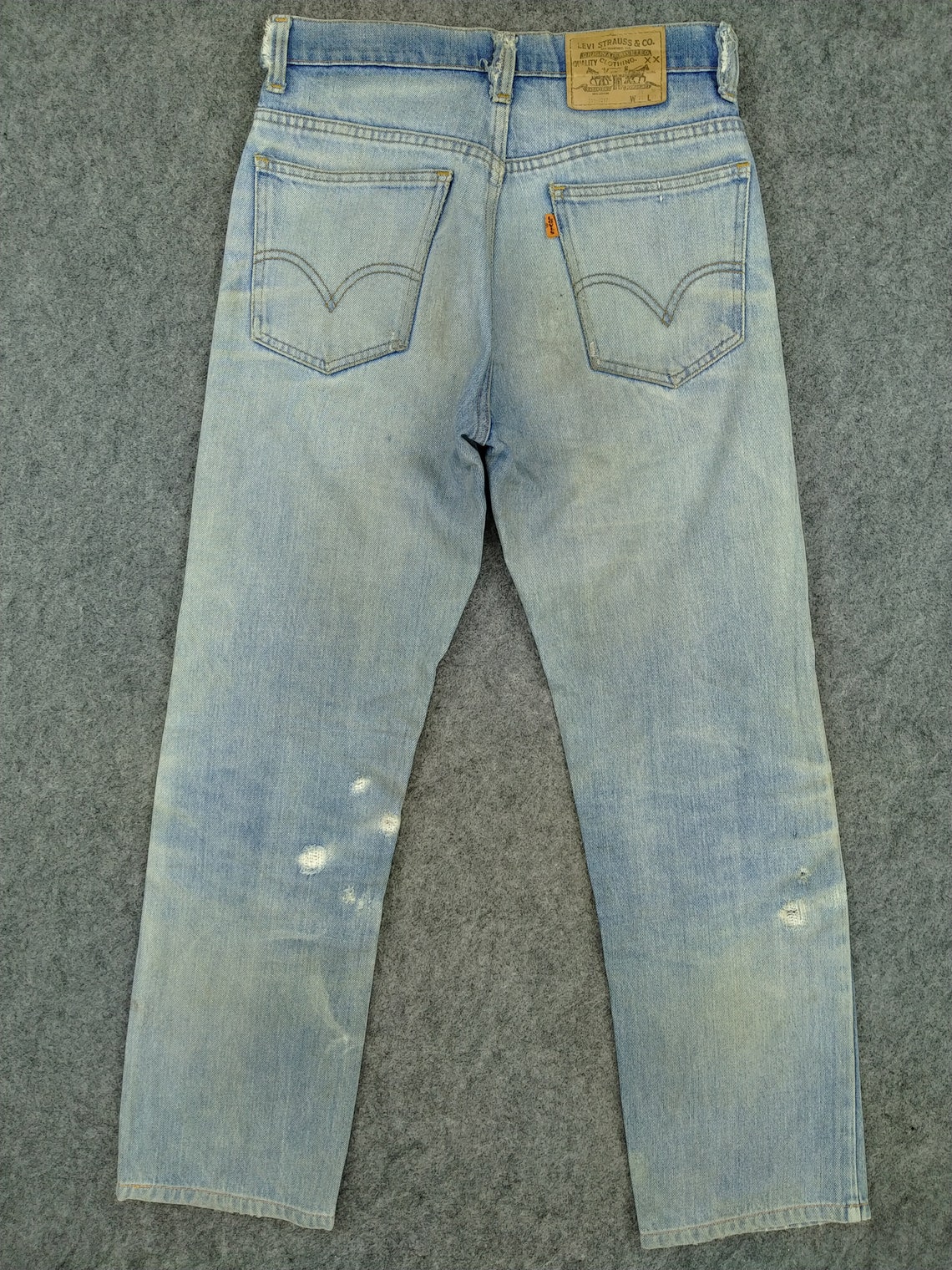 Vintage Levi's 515 Orange Tab Jeans 28x28 Light Wash Denim | Etsy