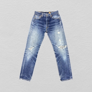 28x32 Vintage Levi&#39;s 501 Jeans Distressed Blue Denim Red Tab Faded Denim Grunge Style Vintage Denim Unisex Jeans