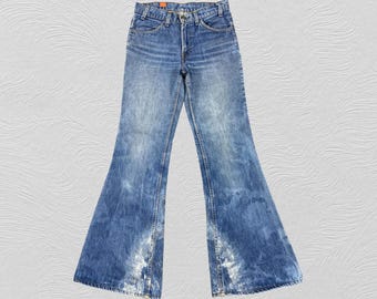 Size 29x30 Distressed Blue Vintage Levi's 646 Bell Bottom Jeans Denim Blue Distressed Denim Faded Denim Vintage Clothing Vintage Unisex W29