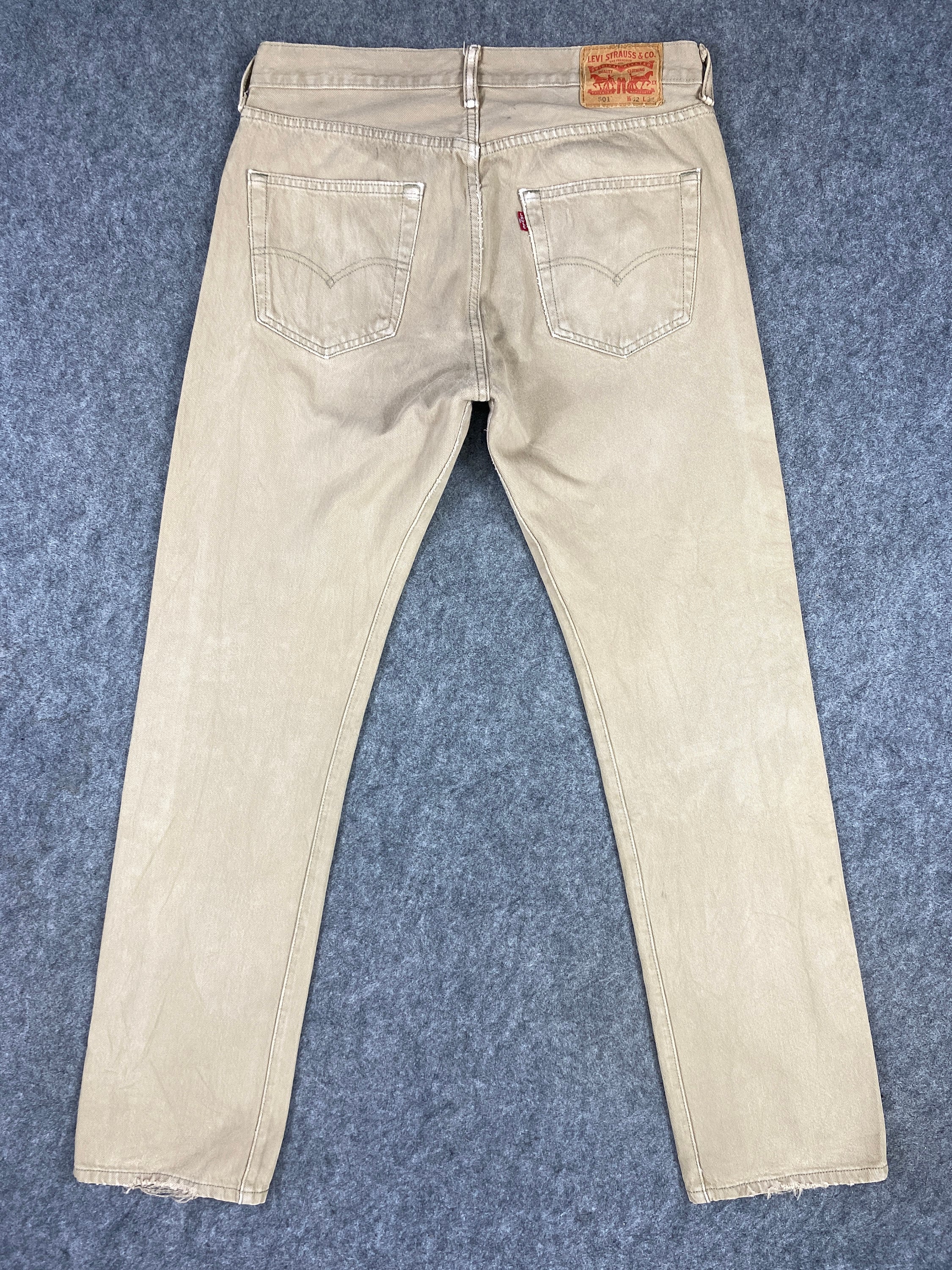 Vintage Levi's 501 Jeans  Khaki Denim Red Tab Faded - Etsy