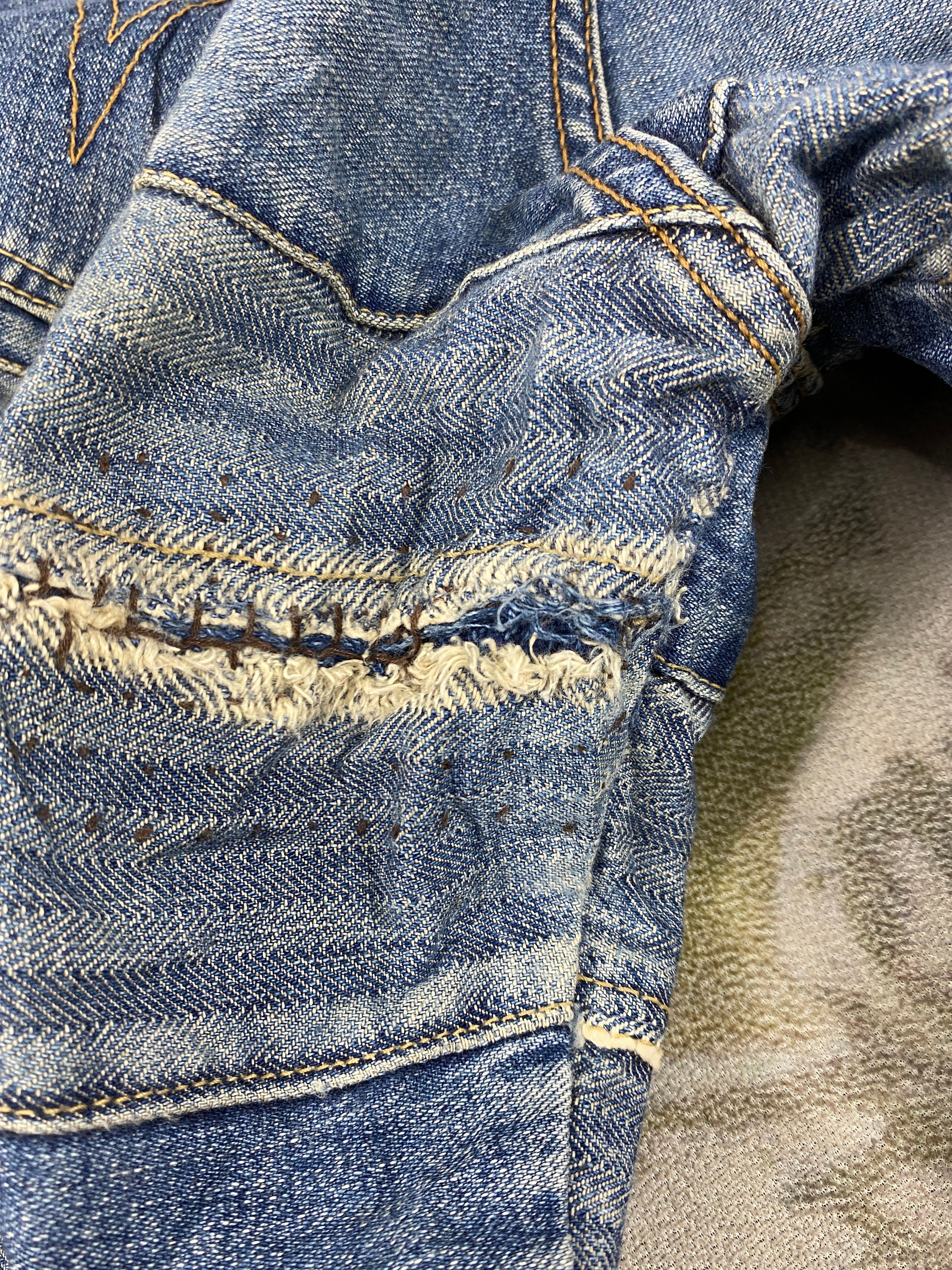 Size 30x27.5 Vintage KINKY Hysteric Glamour Flare Jeans Patchwork