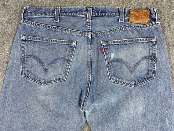 Vintage Levi's 501 Jeans 37x29 Distressed Blue Denim … - Gem