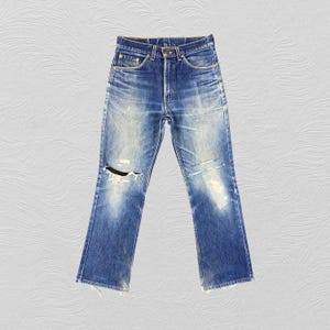 Size 30x29 Faded Blue Vintage Levis 517 Flare Jeans Blue