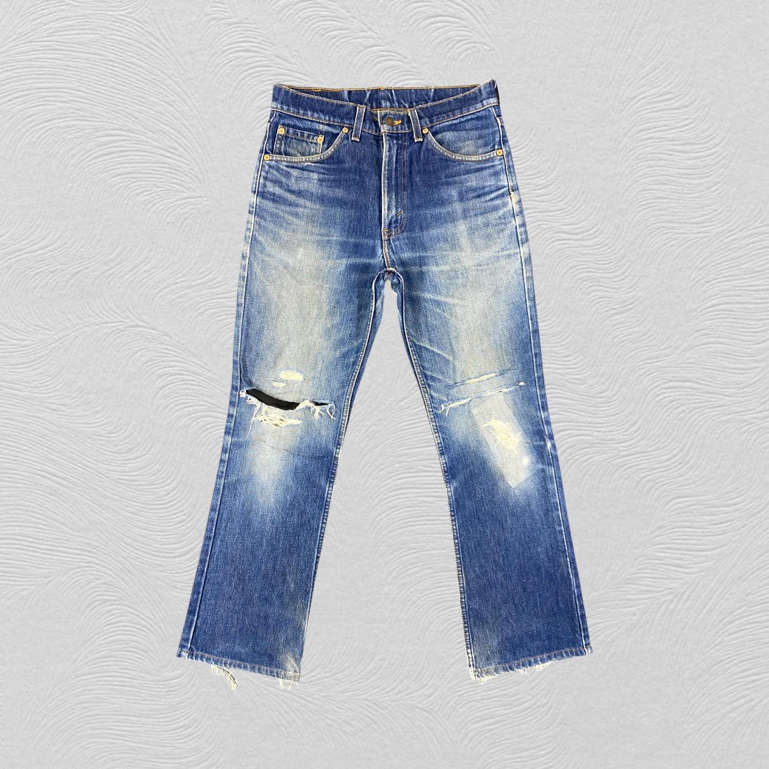 Size 30x29 Faded Blue Vintage Levis 517 Flare Jeans Blue