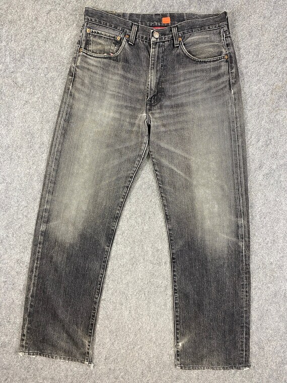 Vintage Levi's 510 Jeans 33x32 Black Distressed Denim Red | Etsy