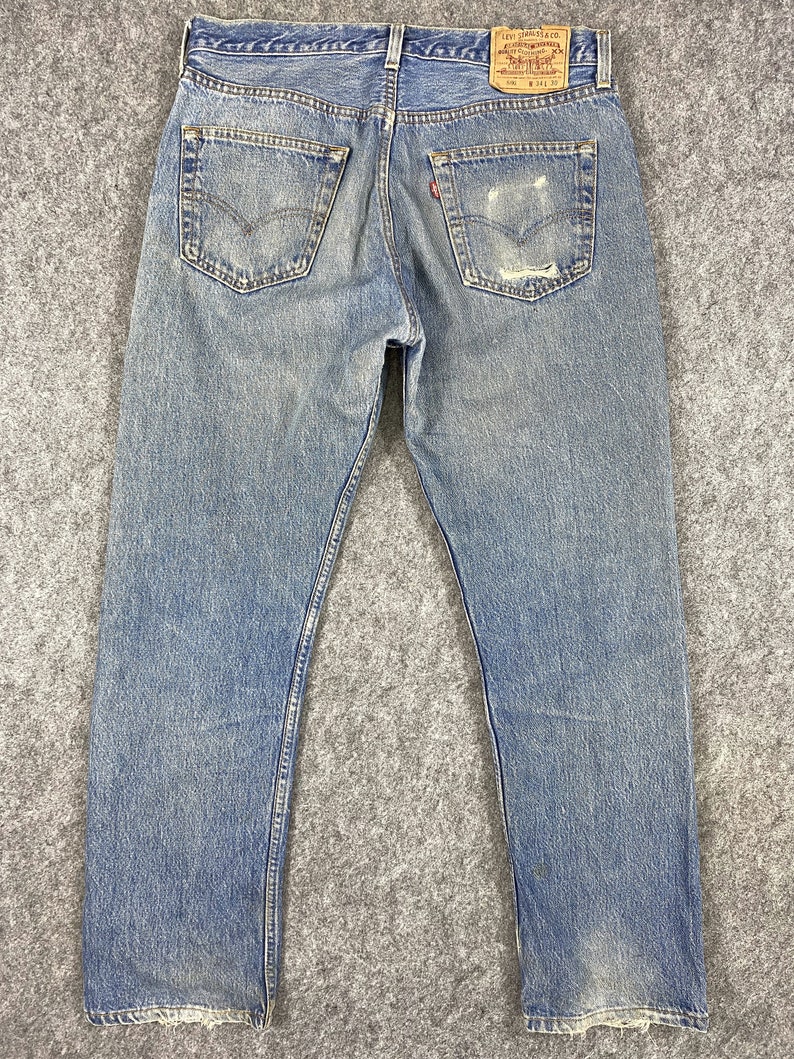 Vintage Levi's 501 USA Jeans 33x30 Blue Distressed Denim - Etsy