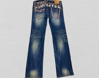 00s RED PEPPER デザインデニム Red Pepper Jeans Japanese Low Rise Skinny Denim Embroidered