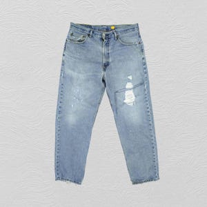 34x30.5 Vintage Levi&#39;s 550 Light Wash Denim Red Tab Faded Denim Grunge Style Vintage Denim Unisex Jeans