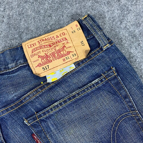 Vintage shops Levi's 517 Flare Bootcut Jeans 31x34 Distressed Blue Denim Red Tab Faded Denim Grunge Style Vintage Denim Unisex Jeans