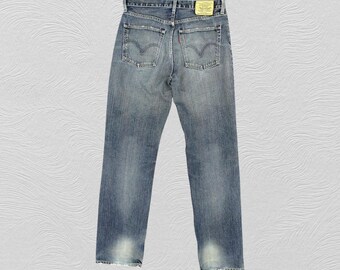 ✅日本製 vintage Levis 502 fade denim grunge 30x32.5 Vintage Levi's 502 Jeans Distressed Indigo Denim Red