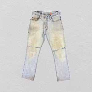 30x31 Vintage Levi&#39;s 552 Jeans Dirty Light Wash Denim Red Tab Faded Denim Grunge Style Vintage Denim Unisex Jeans