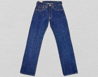 Vintage CANTON Denim Jeans HS601 USA Made Selvedge Jeans Size 26 Indigo Blue Raw Denim Western Style Rare Japanese Inspired Workwear