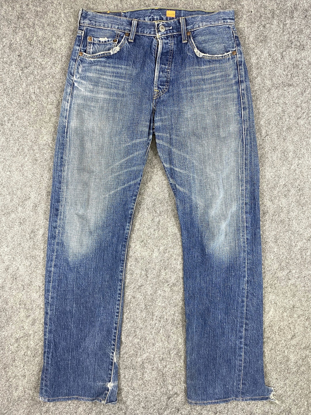 Vintage Levi's 501 Jeans 31x31.5 Blue Distressed Denim Red - Etsy