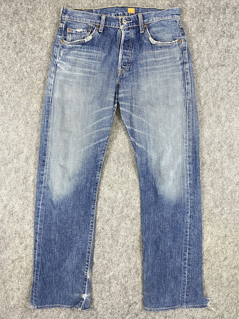 Vintage Levi's 501 Jeans 31x31.5 Blue Distressed Denim Red - Etsy