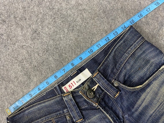 Vintage Levi's 511 Jeans 29x30 Distressed Blue Denim Red | Etsy