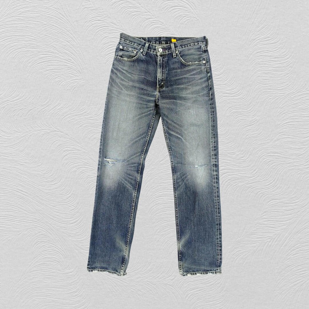 パンツ vintage LEVE'S 502xx 1992indigo denim ds 30x32.5 Vintage Levi's 502 Jeans Distressed Indigo Denim Red