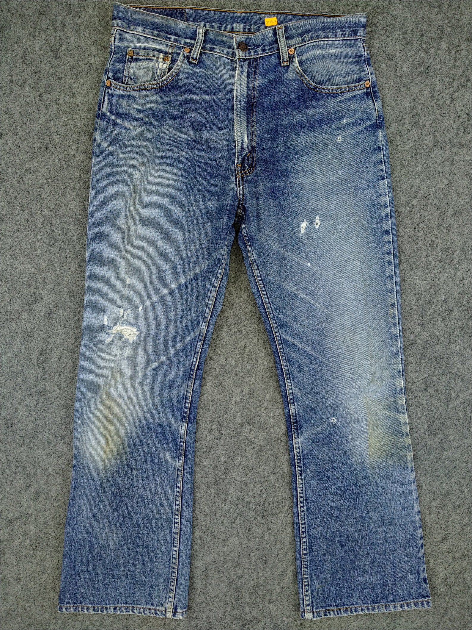 Vintage Levi's 516 Jeans 33x29 Distressed Blue Denim Red | Etsy