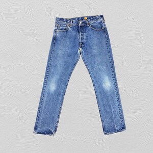 33x31 Vintage Levi&#39;s 501 Jeans Blue Denim Red Tab Faded Denim Grunge Style Vintage Denim Unisex Jeans