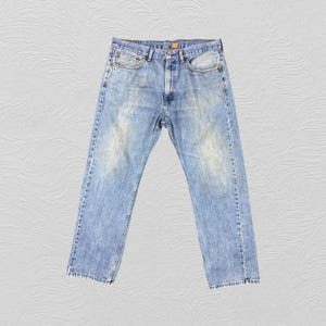 36x29.5 Vintage Levi's 505 Jeans Mid Blue Denim Red Tab Denim Faded Denim Grunge Style Vintage Denim Unisex Jeans