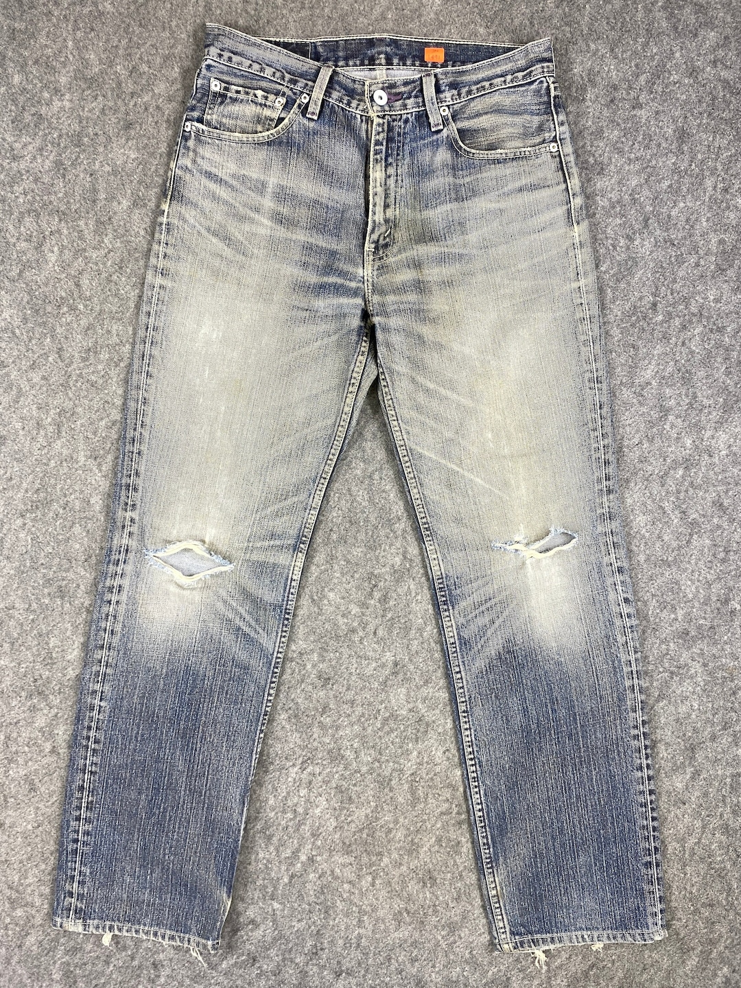 Vintage Levi's 502 Jeans 31x31 Light Indigo Blue Denim Red - Etsy
