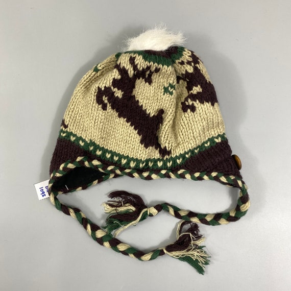 Vintage Deer Winter Ear Flap Snow Cap Beanie Hat … - image 7