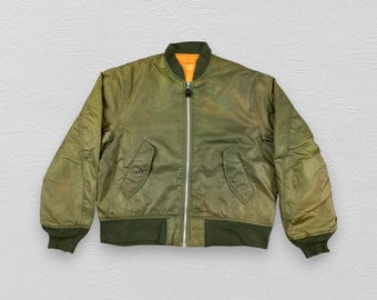 ALPHA INDUSTRIES Reversible Flight MA-1 Bomber Jacket Silver