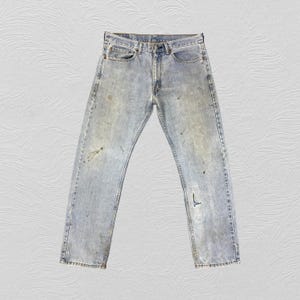 34x30 Vintage Levi&#39;s 505 Jeans Light Blue Wash Denim Red Tab Faded  Button Fly Denim Grunge Style Vintage Denim Unisex Jeans