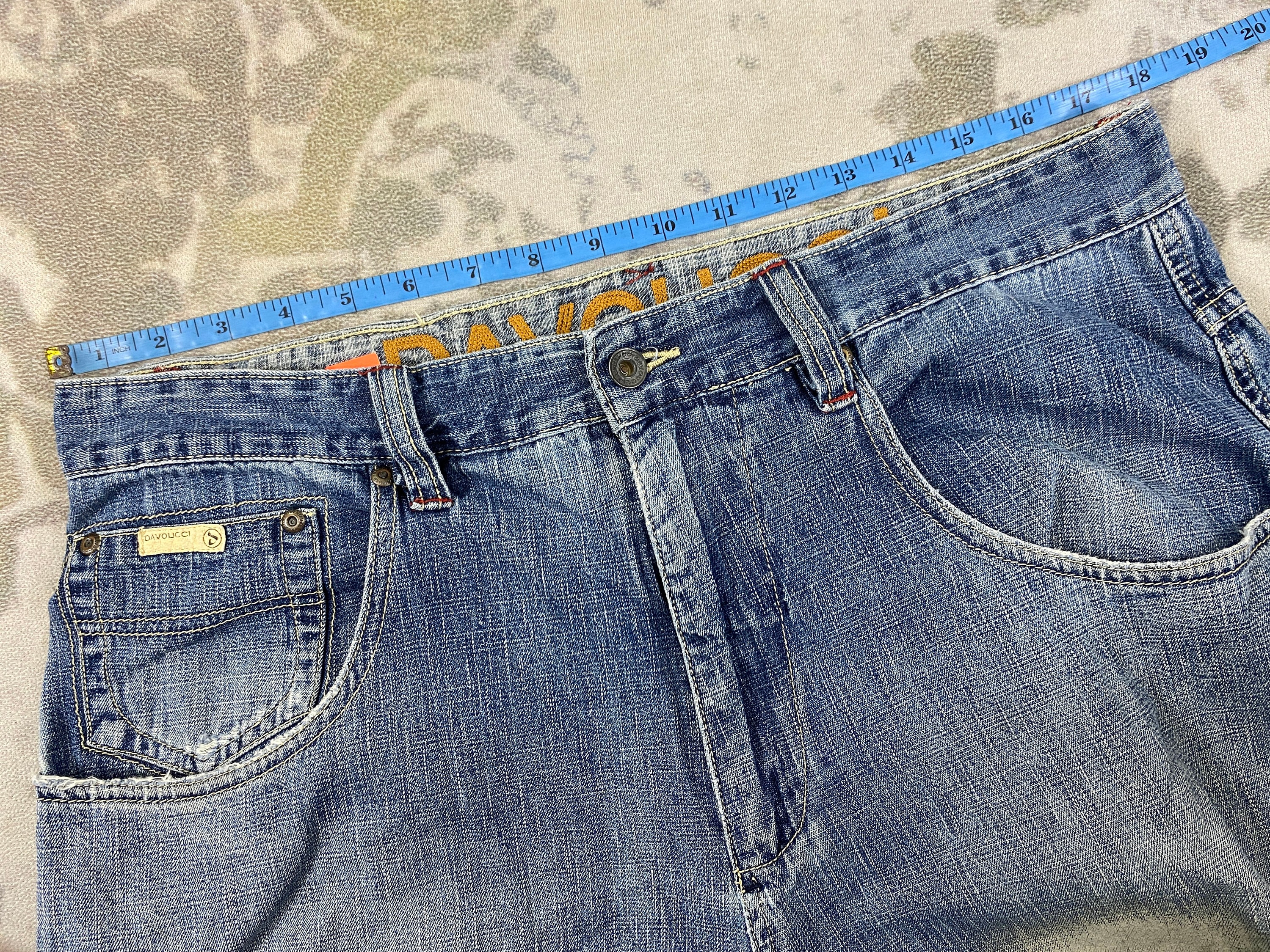 Vintage Davoucci Jeans Baggy 90s Hip Hop Streetwear Embroidered 