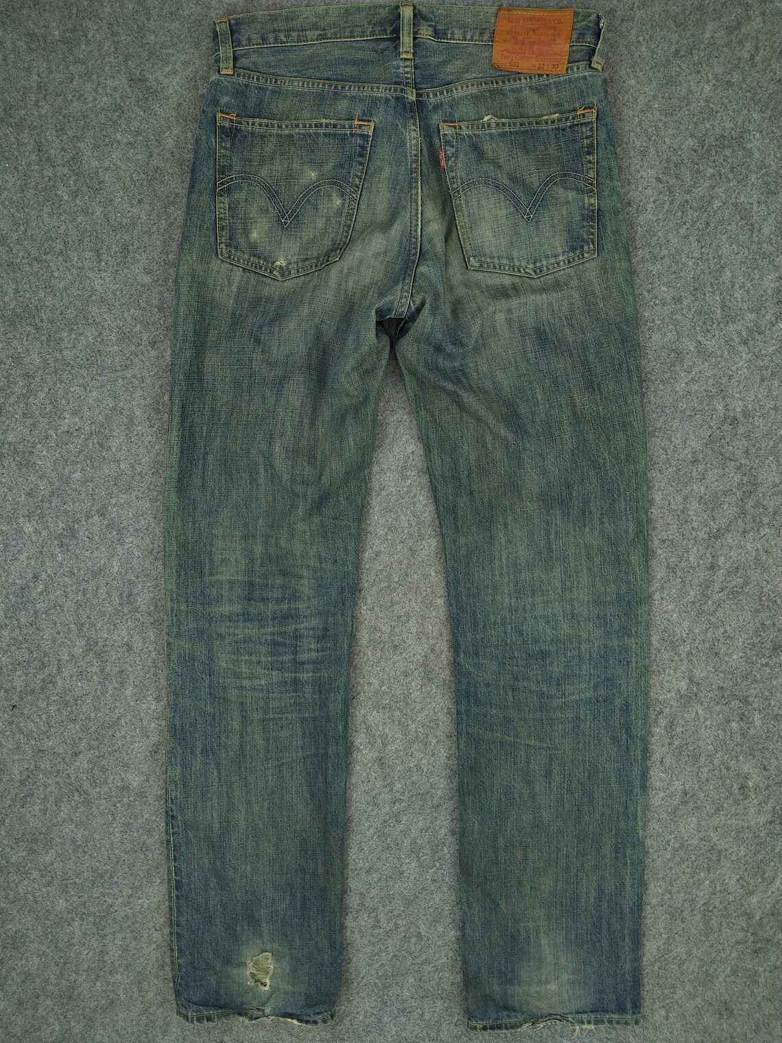 Vintage Levi's 502 Rust Distressed Denim 33x34 Red Tab | Etsy